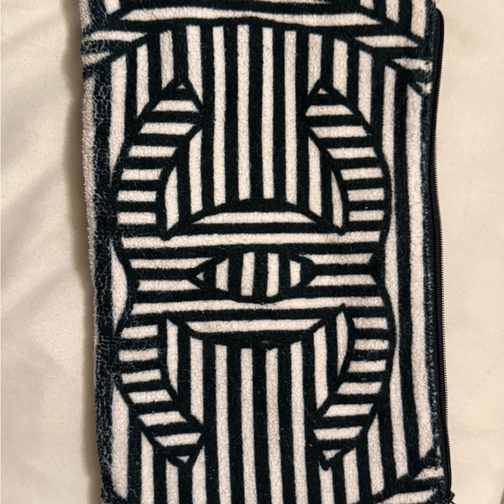 Black and White Striped Clutch